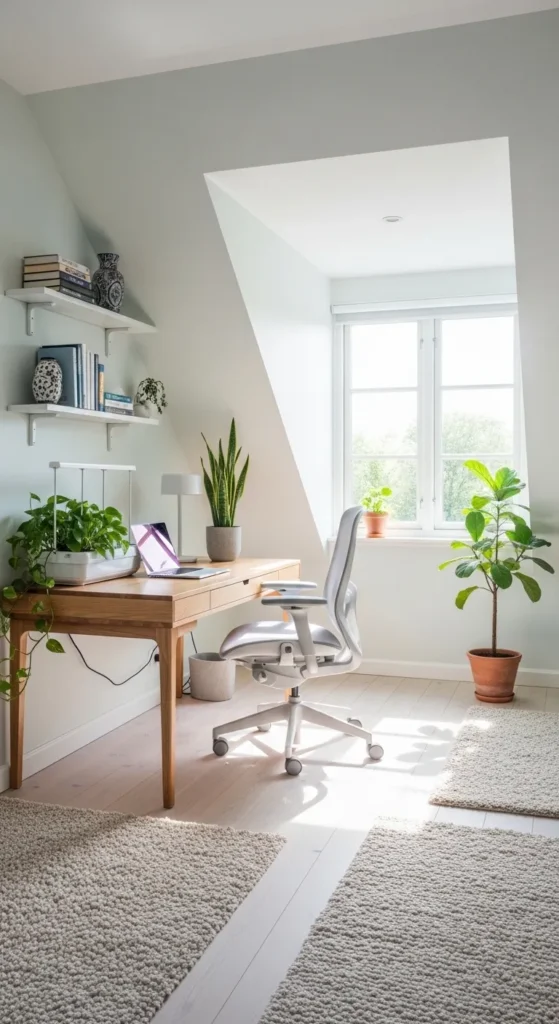Scandinavian Inspired Attic Office