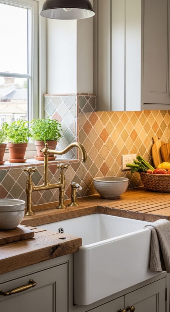 Textured Backsplash with Artisan Flair