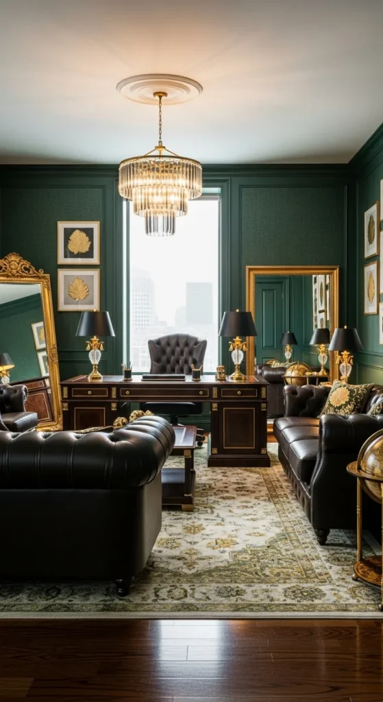 Green and Gold Executive Office Glam