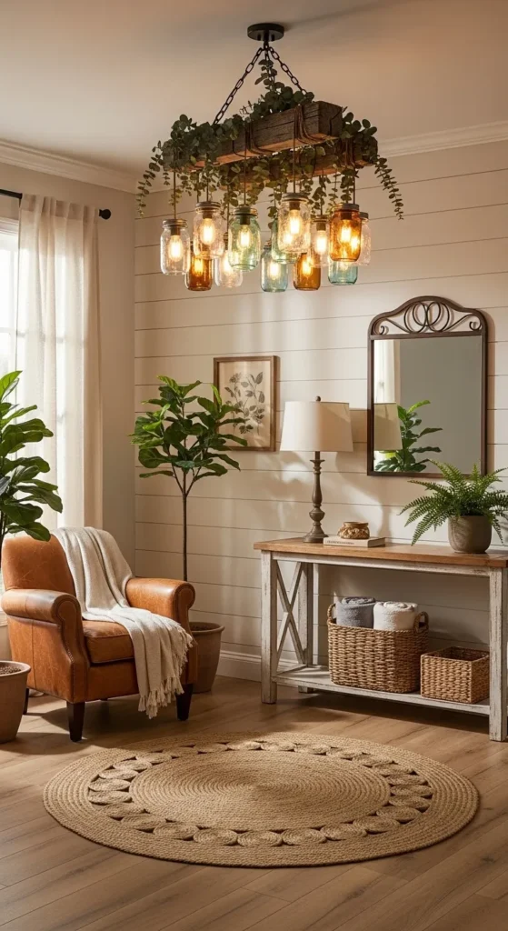 Mixed Material Chandelier