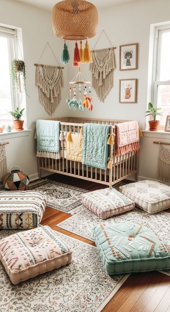 Playful Mobiles Above the Crib