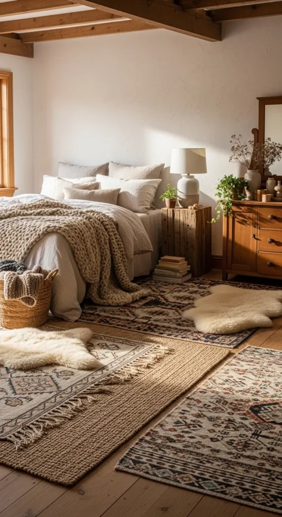 Layered Rugs for Comfort
