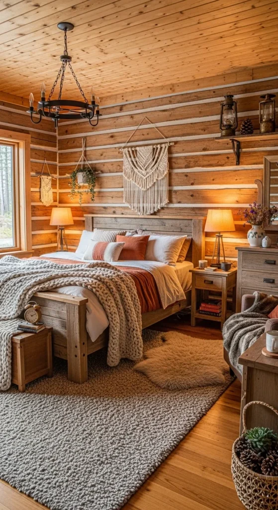 Log Cabin Style Bedroom