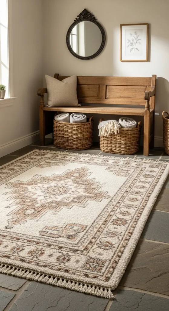 Handwoven Wool Rug for Rustic Luxury