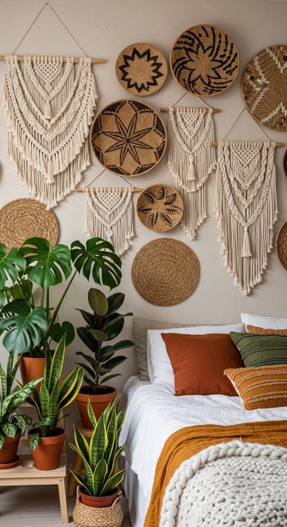 Woven Wall Art and Macramé Details
