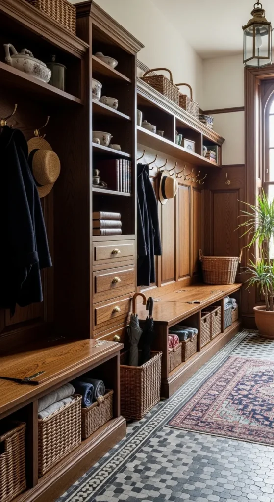 Wainscoting with Built In Storage