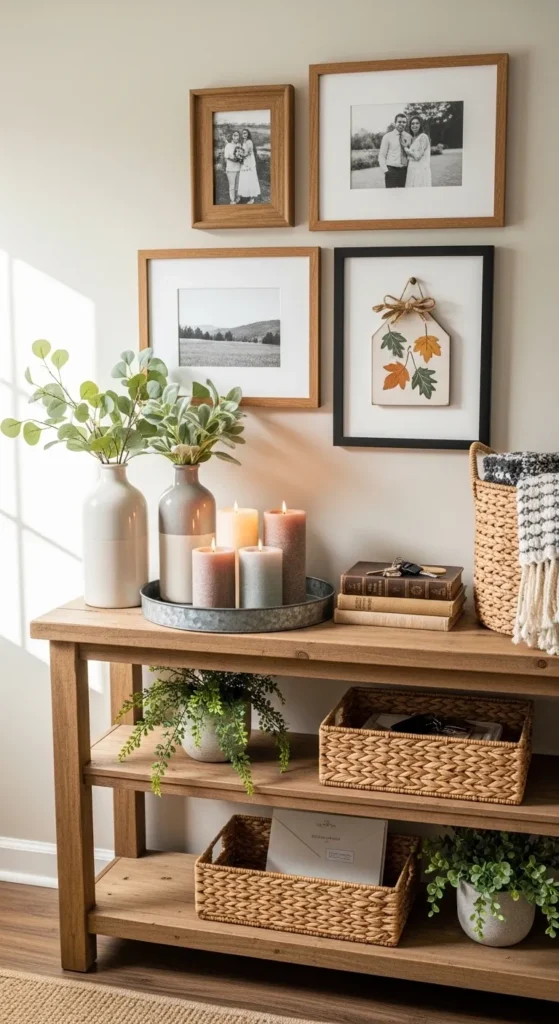  Cozy Farmhouse Table with Layered Decor
