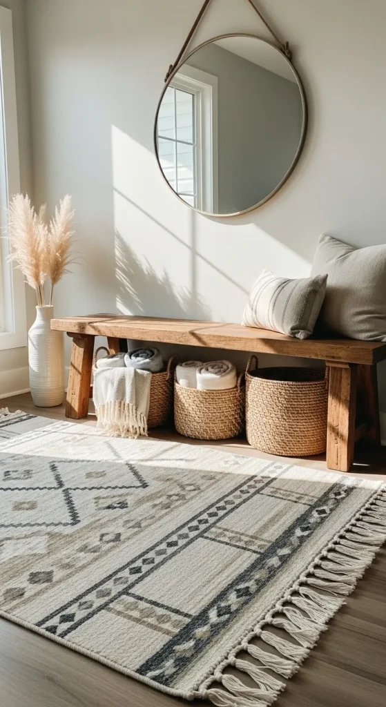 Farmhouse Rug with Fringe Accents