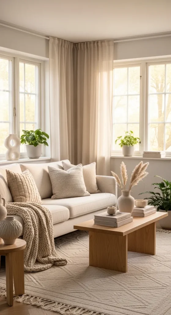Soft Neutral Tones for a Calm Cozy Atmosphere
