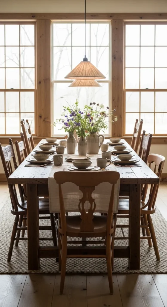 Reclaimed Wood Table as the Centerpiece