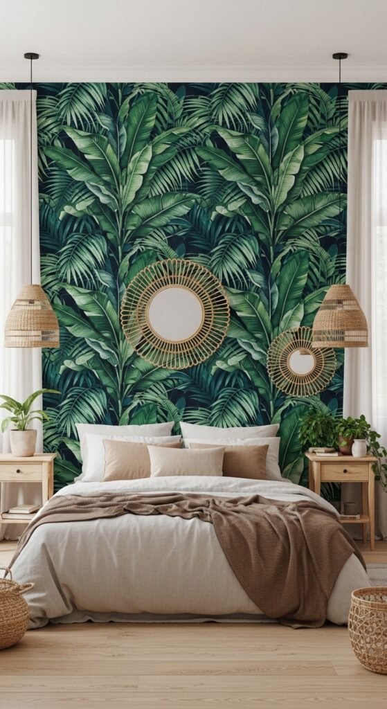 Statement Tropical Wallpaper Accent Wall