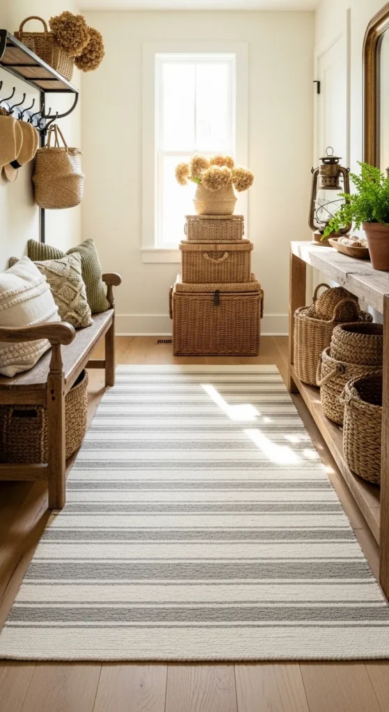 Striped Wool Rug for Classic Farmhouse Charm