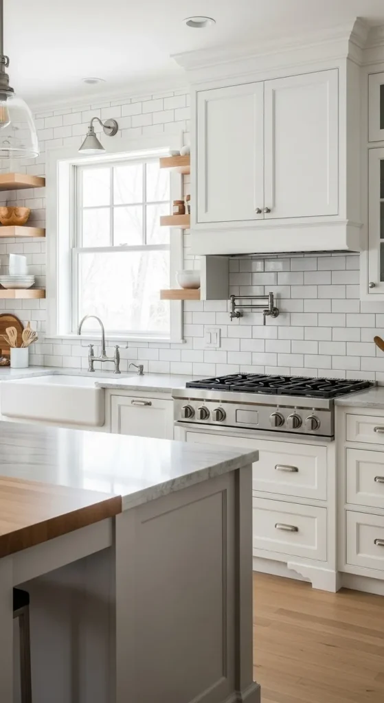 Classic White Subway Tile Backsplash