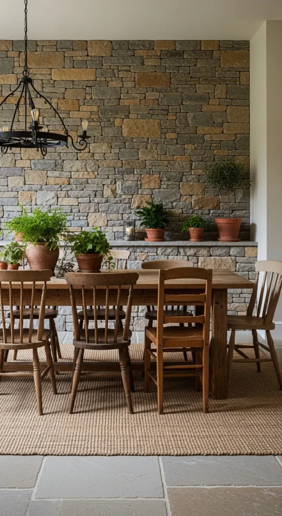 Stone Accent Wall for Natural Rustic Appeal