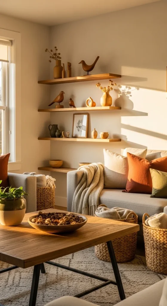 Natural Wood Accents for Warmth