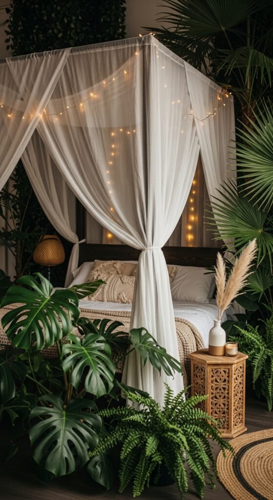 Canopy Beds with Sheer Drapes
