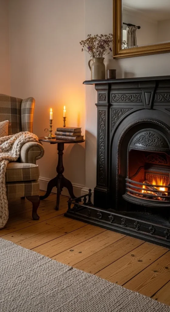 Vintage Cast Iron Cottage Fireplace
