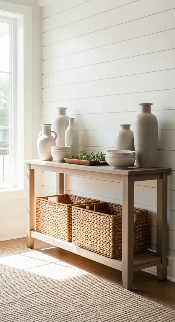 Shiplap Backdrop with Neutral Decor