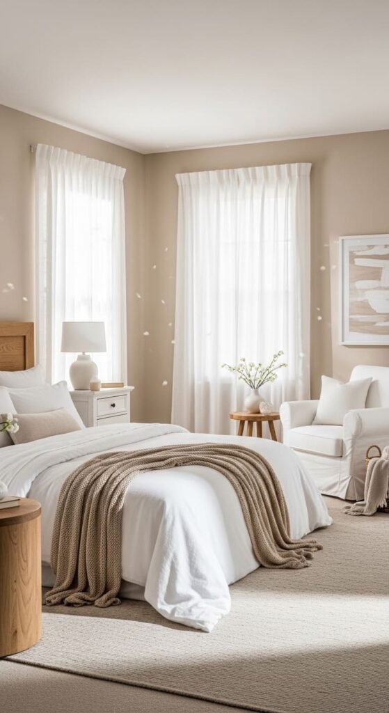  Beige and White Layered Calm