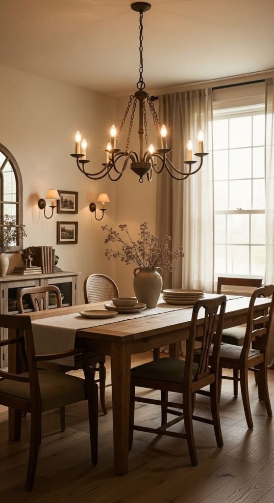 Vintage Chandelier with Soft Lighting