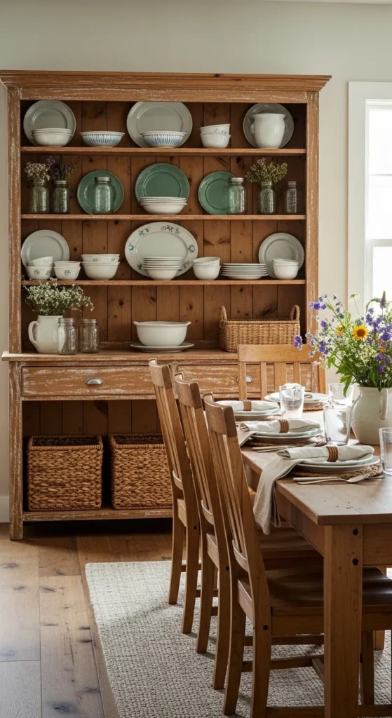 Farmhouse Hutch for Rustic Storage and Display