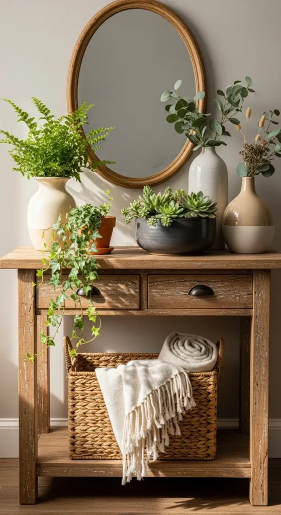Rustic Farmhouse Table with Greenery