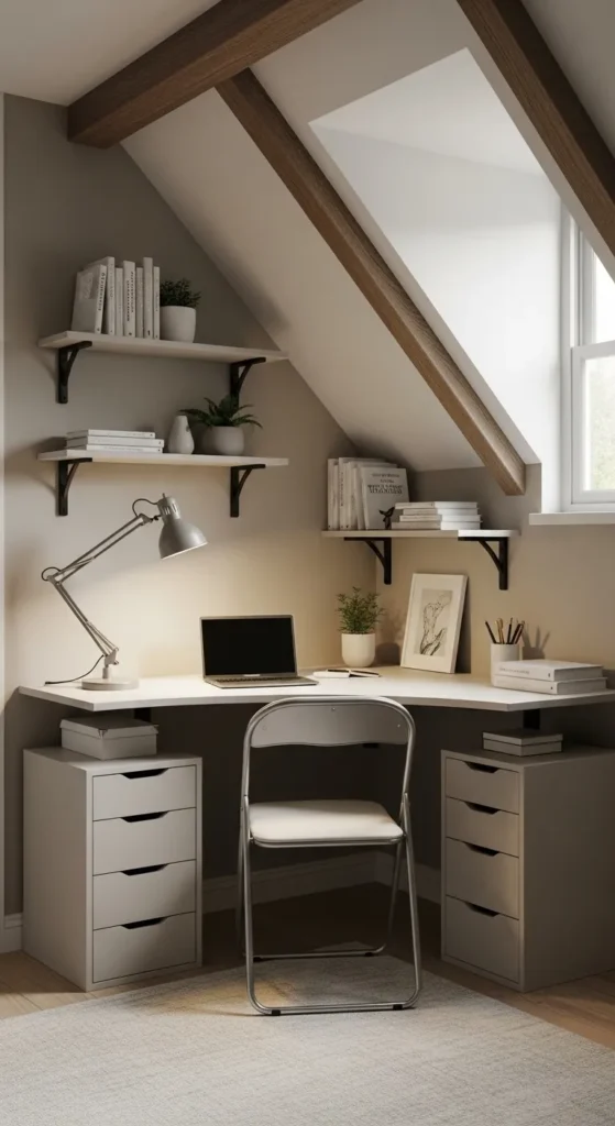 Compact Attic Office for Small Spaces