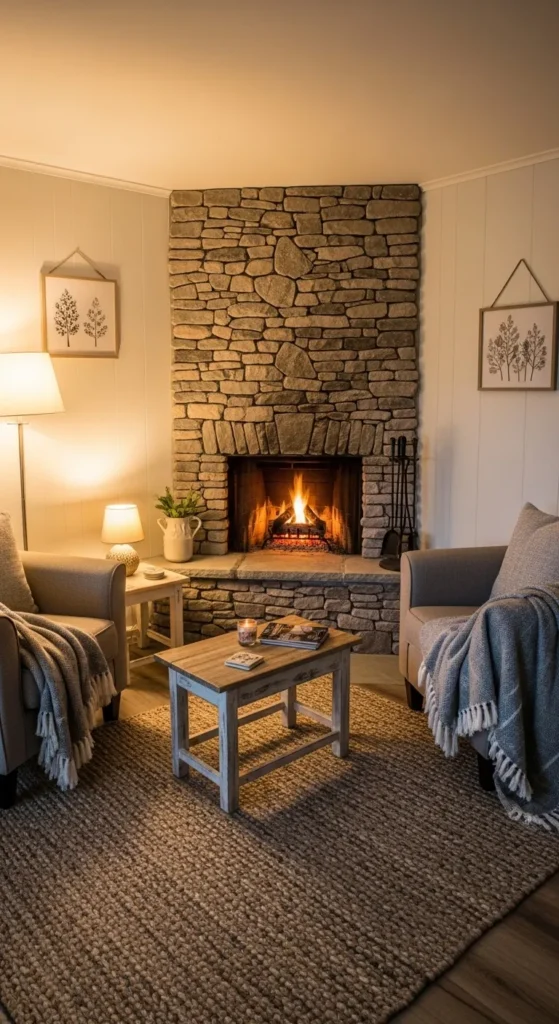 Cozy Corner Cottage Fireplace