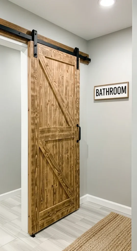 Barn Door With Rustic Hardware