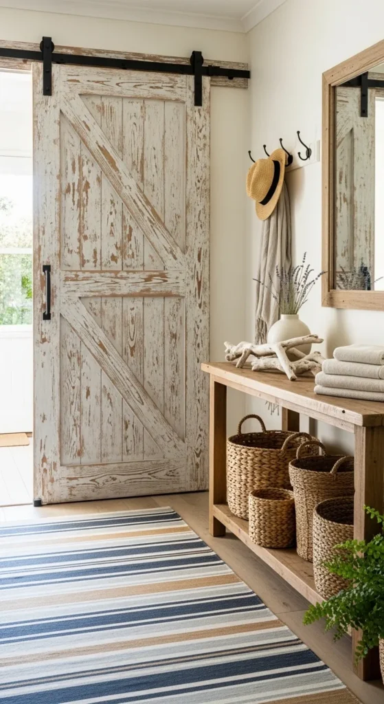Rustic Sliding Barn Door Entryway