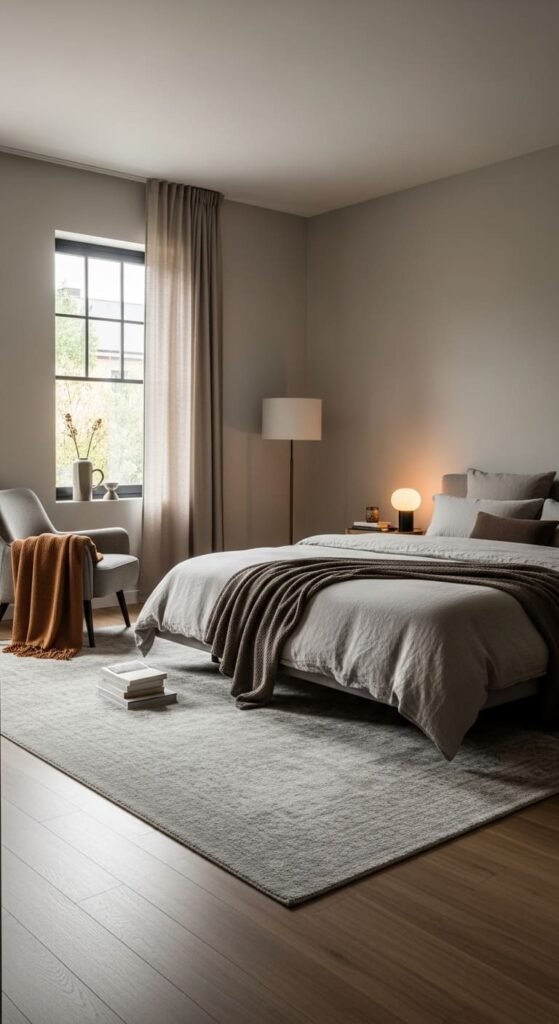 Cozy Modern Bedroom with Layered Textures