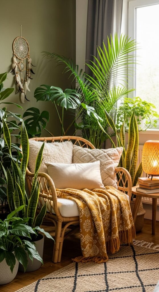 Cozy Jungle Reading Nook