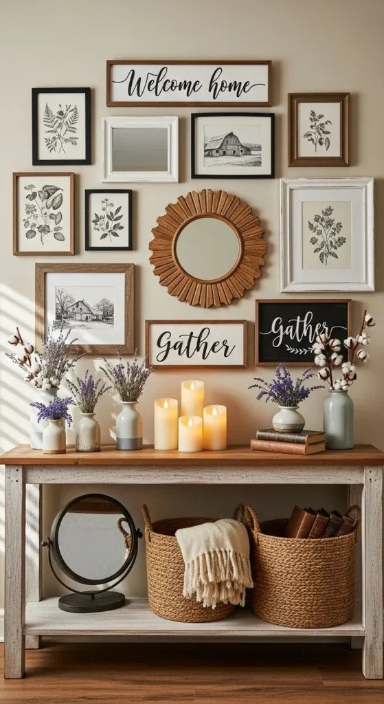 Layered Wall Art Above the Table