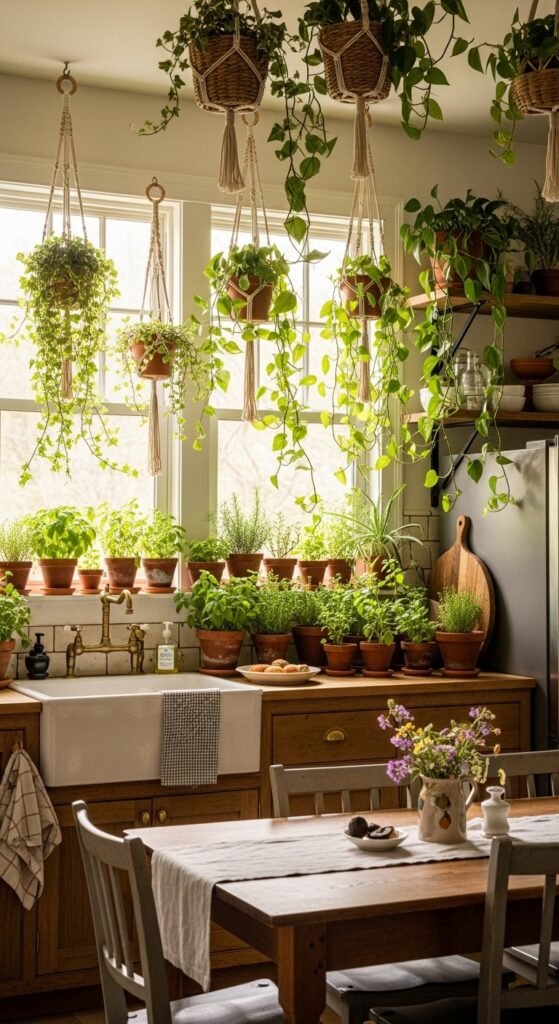 Indoor Plants and Hanging Greenery