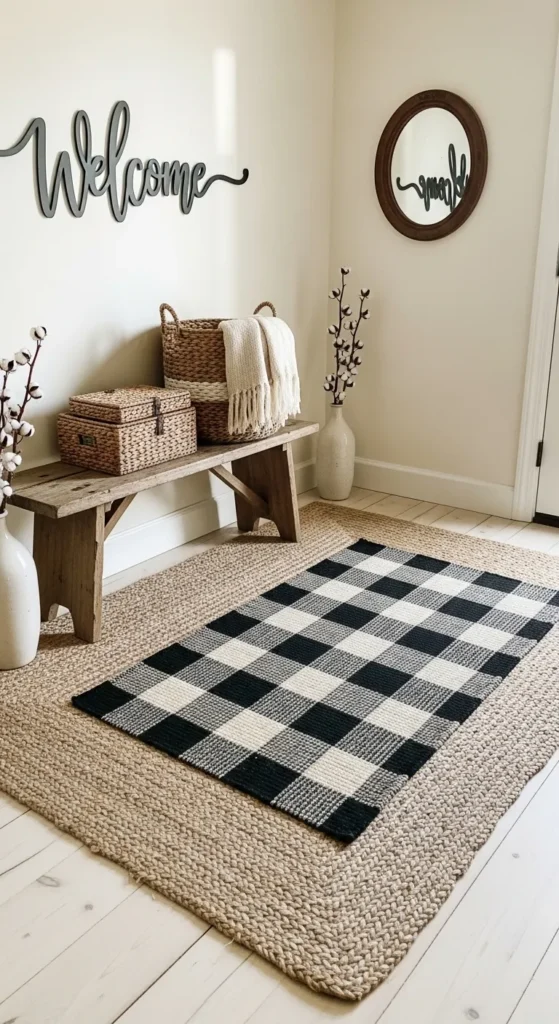Layered Rugs for Textured Farmhouse Appeal