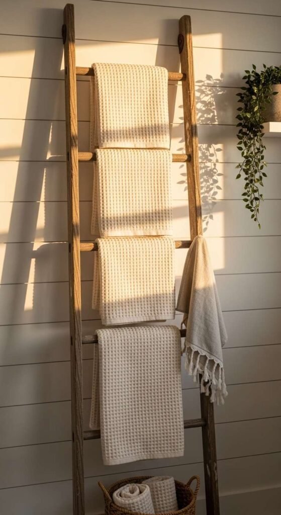 Vintage Ladder Towel Rack