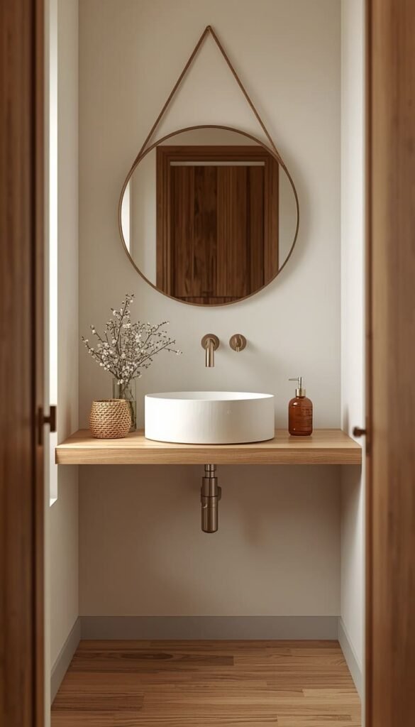 A Floating Shelf Instead of a Bulky Vanity
