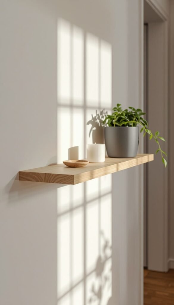 Add a Light Wood Floating Shelf