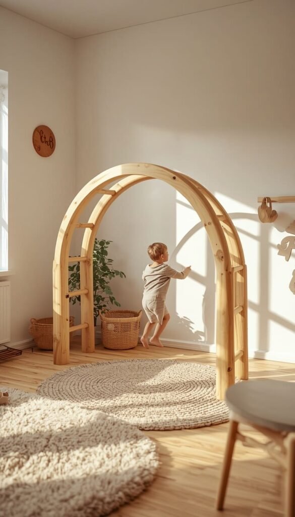 Add a Wooden Climbing Structure for Active Play