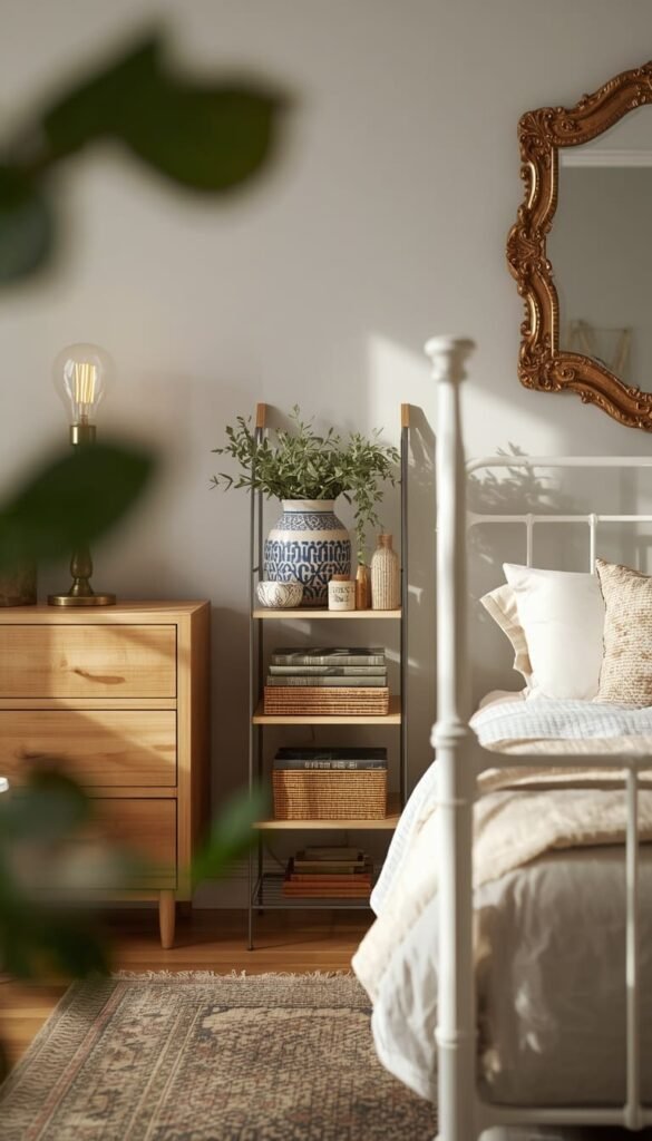 Affordable Bedroom Design That Mixes IKEA With Thrift Store Finds