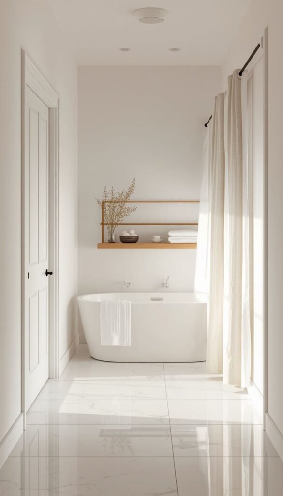 All White Bathroom Design How to Layer Whites So It Doesn't Look Flat or Sterile