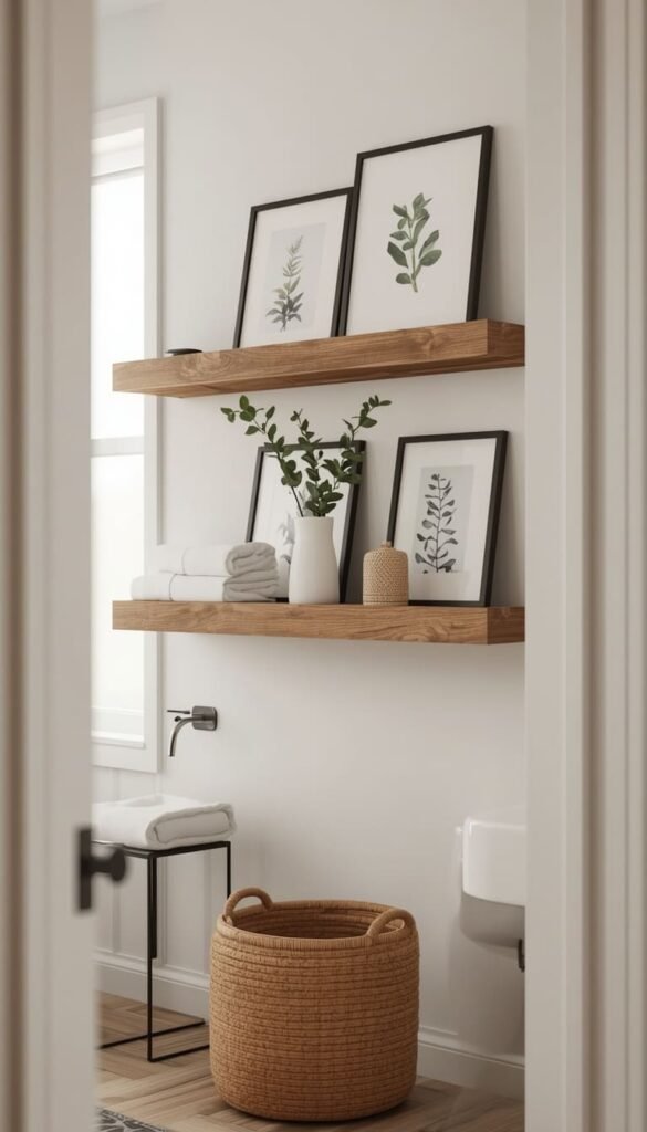  Bathroom Shelf Decor Ideas That Double as Wall Decor