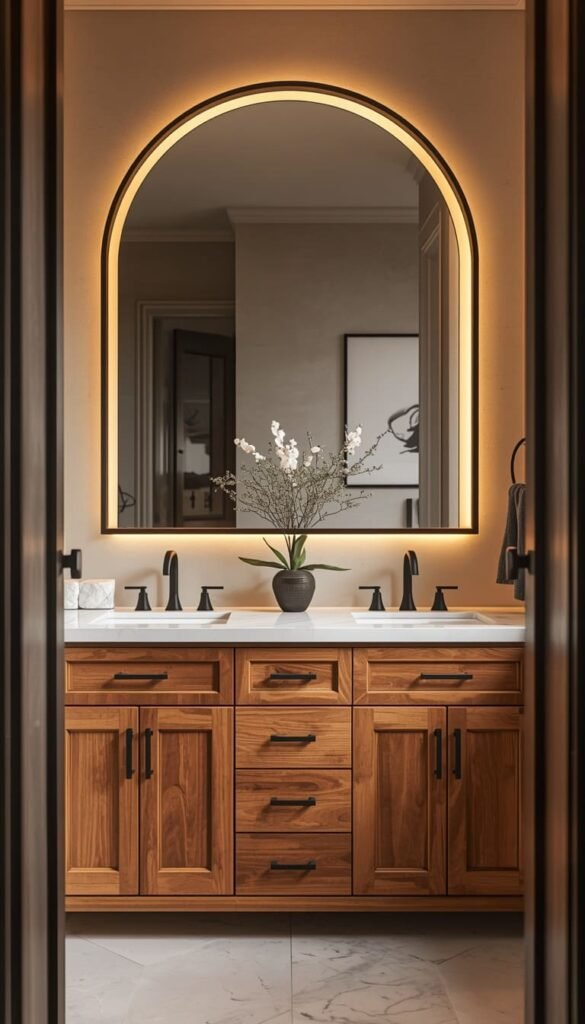 Bathroom Vanity Makeover Plus Mirror Upgrade Equals the Combo That Looks Like a Full Remodel