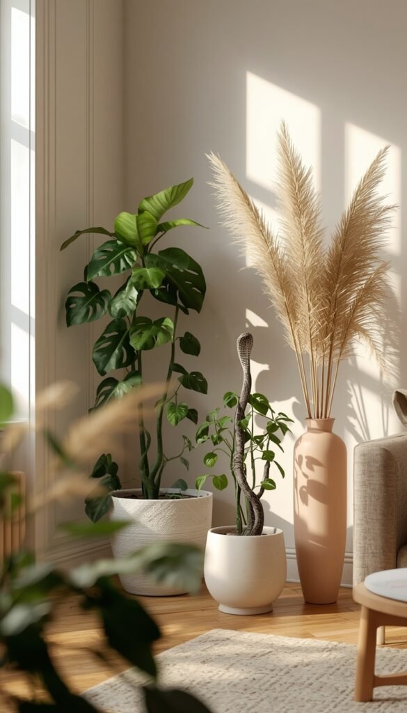 Best Houseplants for Scandi Boho Living Rooms (Low Maintenance Picks)