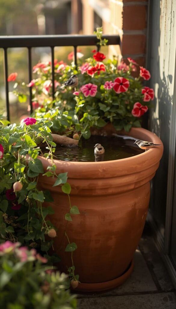 Bird Bath Planter Combo