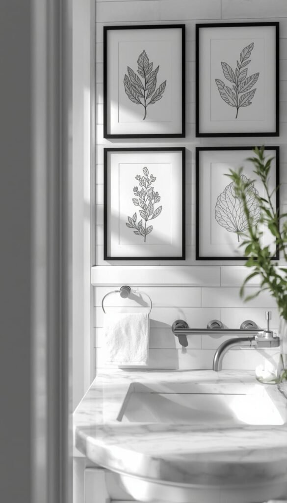  Black and White Bathroom Art Ideas That Never Go Out of Style