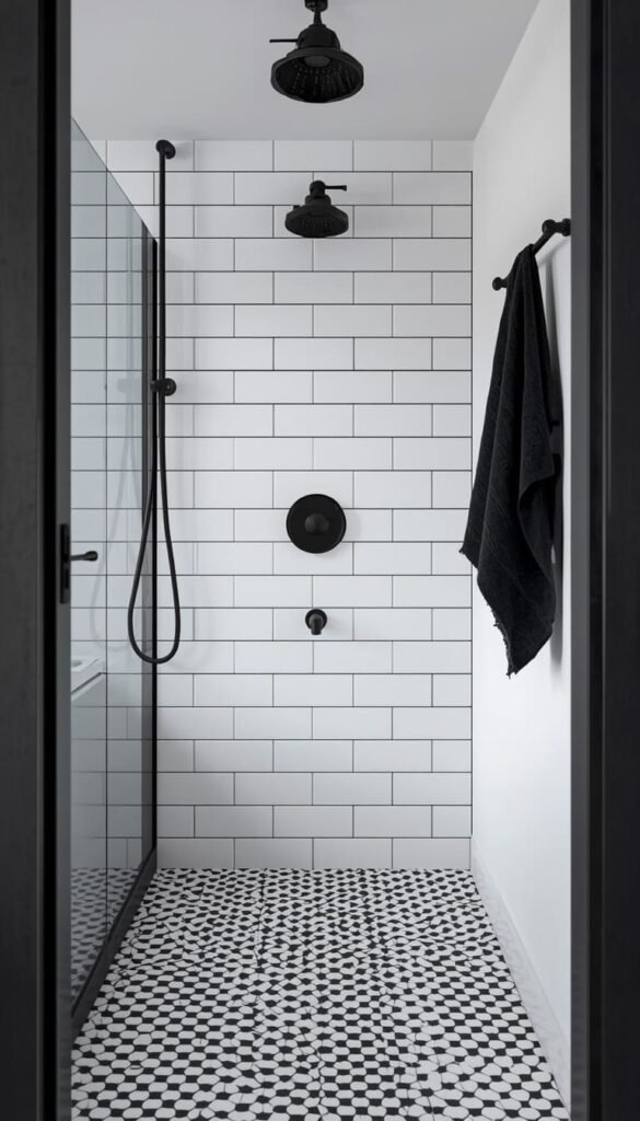 Black and White Bathroom Design High Contrast That Never Feels Cold