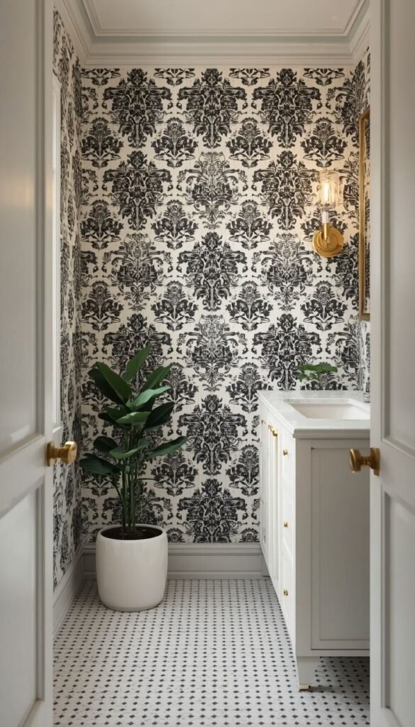 Black and White Bathroom Wallpaper Ideas The Timeless Power Move