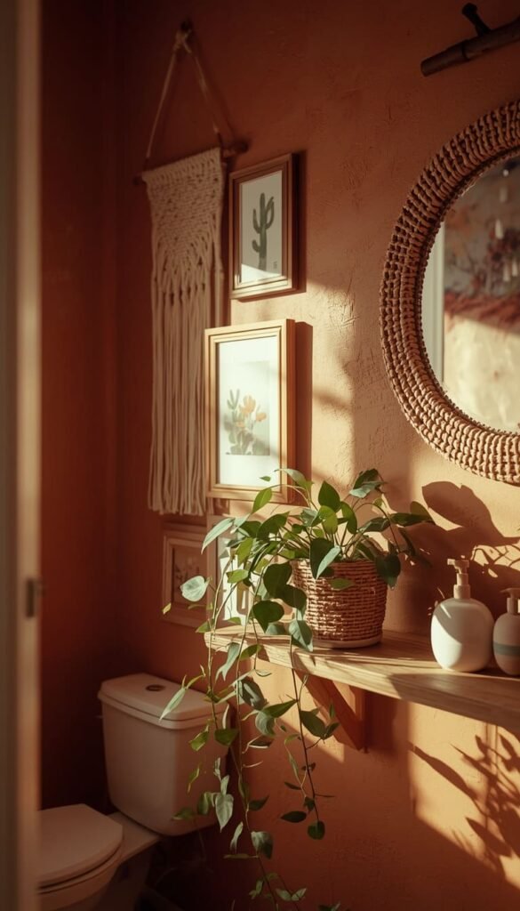 Boho Bathroom Wall Art Ideas That Add Texture and Warmth