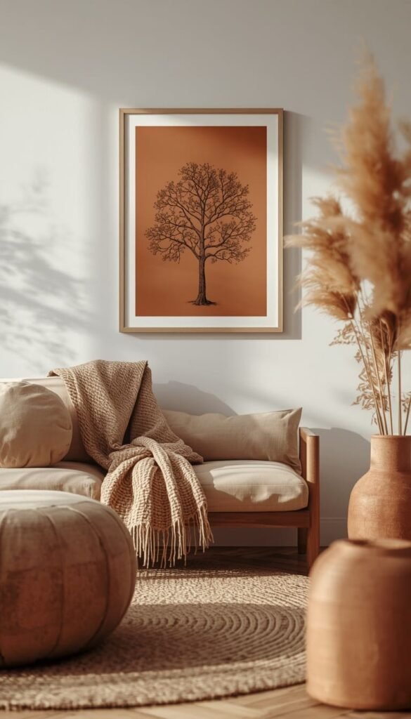 Boho Minimalist Decor with Tree Motifs That Stays Earthy Without the Clutter